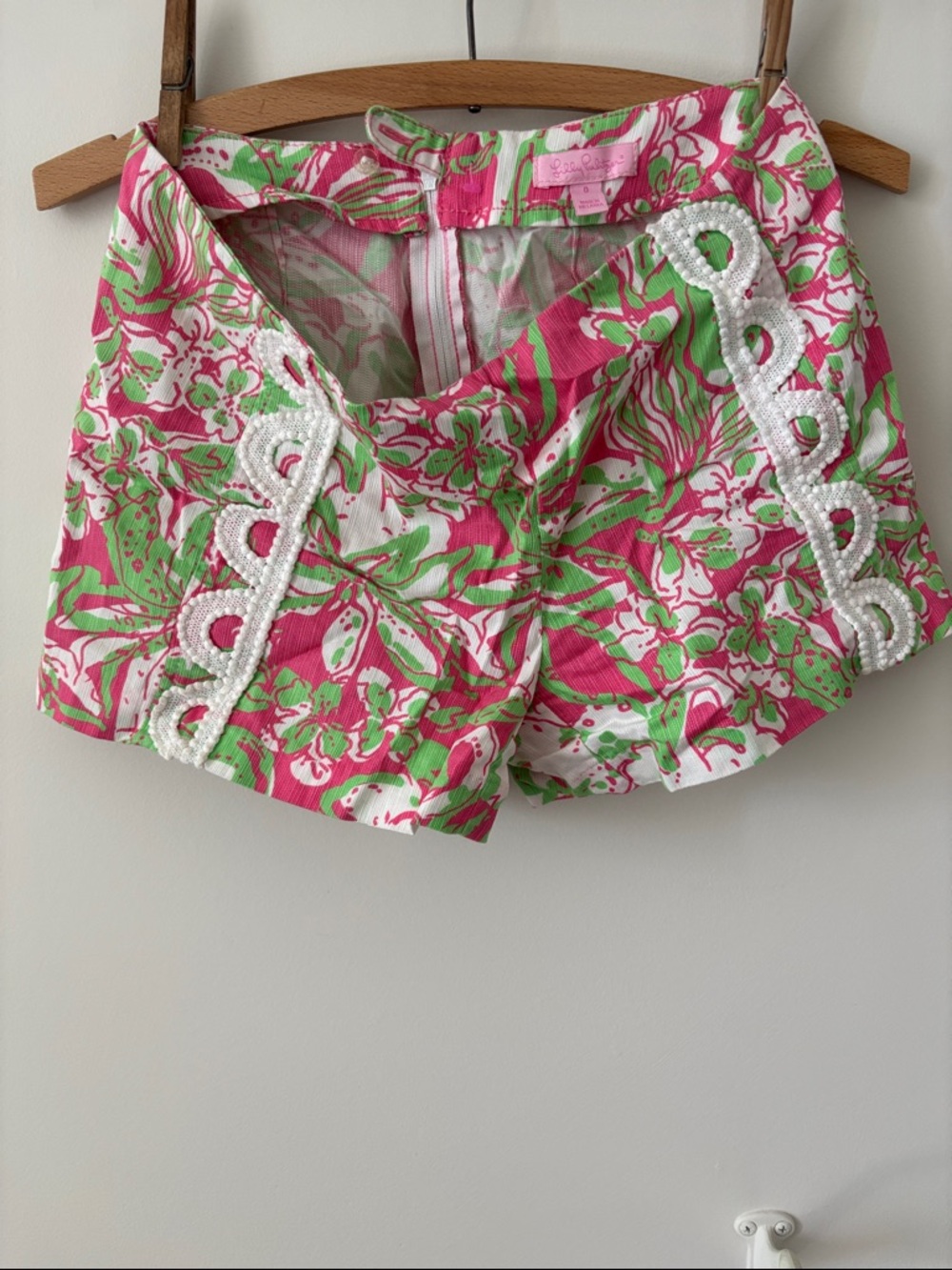 Lilly Pulitzer Pink, Green & White Floral High-Waist Shorts